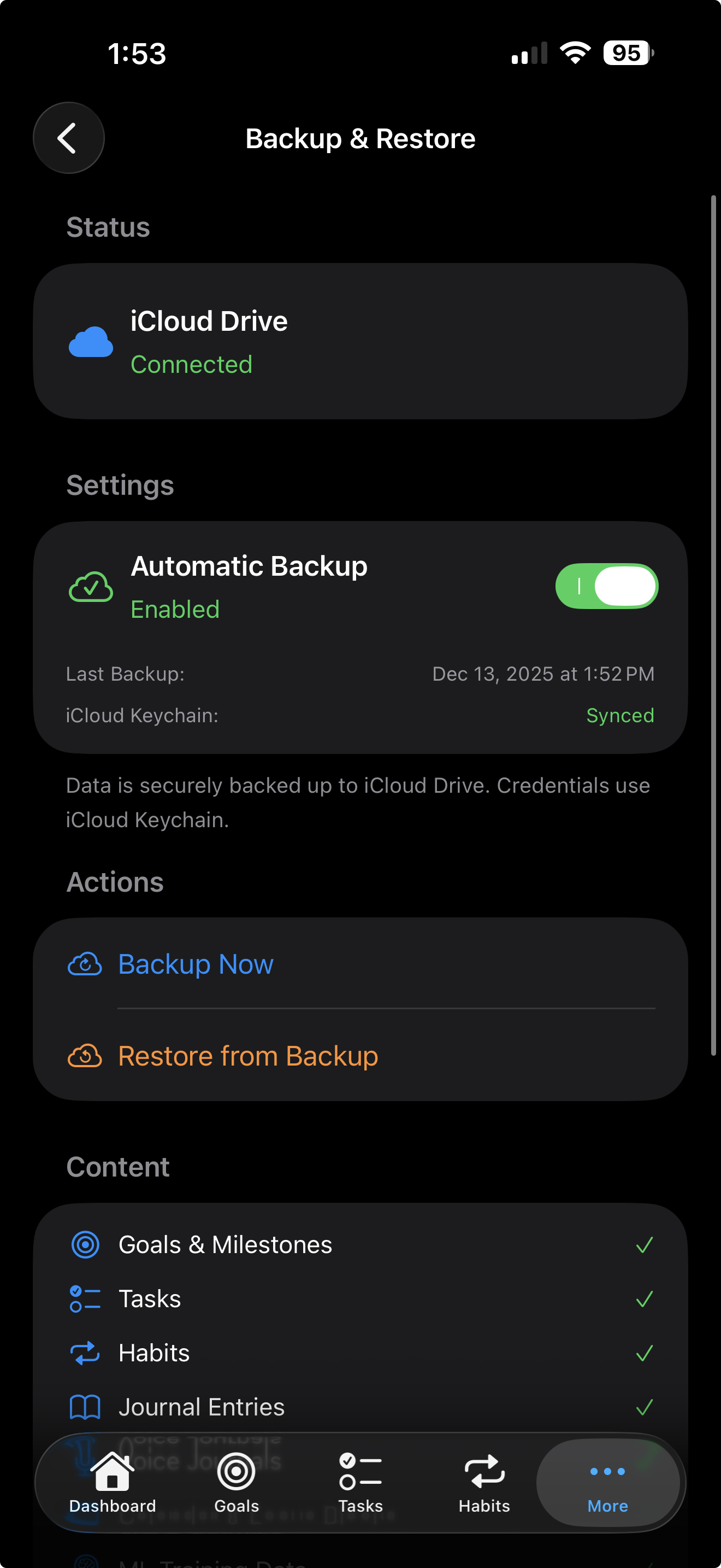 Backup Feature
